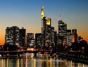 Vokietijos miestai Frankfurtas ir Mainas