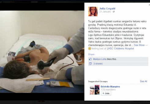 Įžūli afera: sukčiai prašė aukoti sergančiam vaikui, pavogę vėžio įveikto Linuko nuotrauką