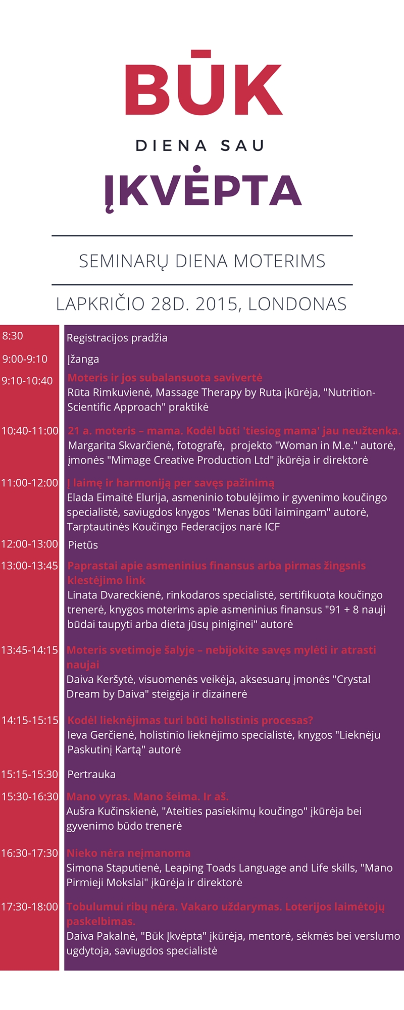 Londono moterys kviečiamos dalyvauti seminarų cikle "Būk įkvėpta"