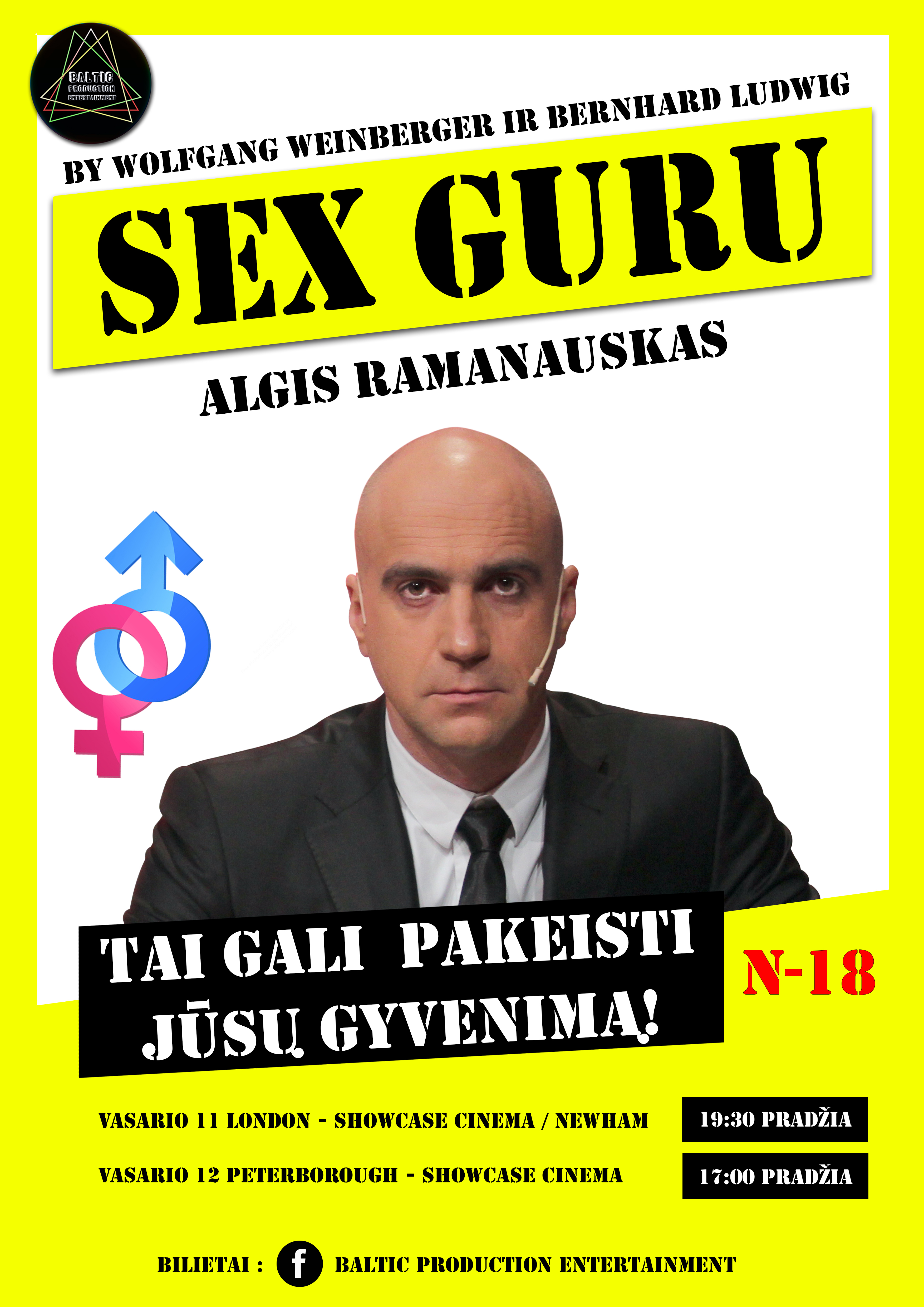 Londono lietuviams – viskas apie santykius A. Ramanausko spektaklyje „Sex Guru“