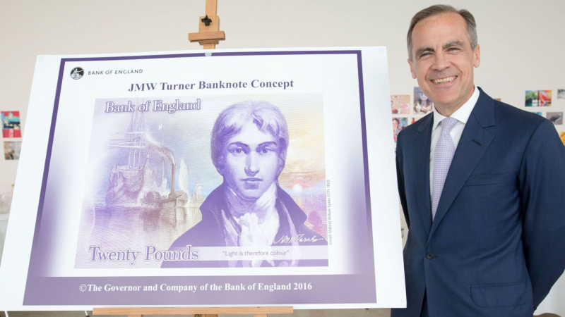 JK į apyvartą išleidžiamas naujas £20 banknotas