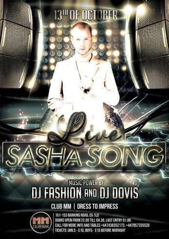 Spalio 13 d. - Sasha Song koncertas!