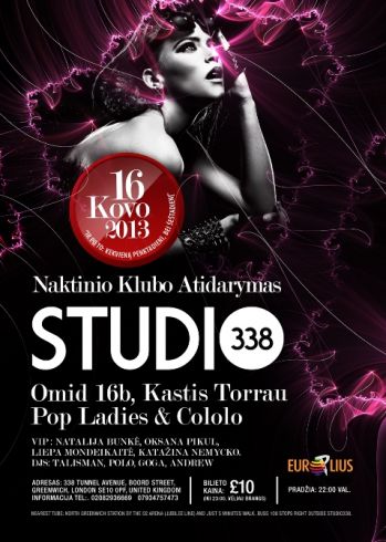 Naktinio klubo „Studio 338“ atidarymas!