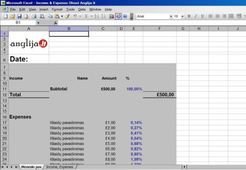 Paprasta ir greita buhalterija ´Excel´ programoje. Verslo pradžia Anglijoje. V dalis [atsisiųsk nemokamai]